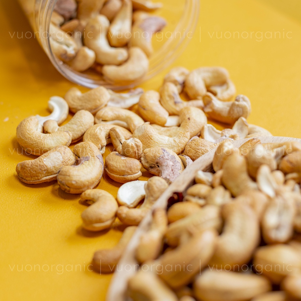 HẠT ĐIỀU RANG MUỐI BÌNH PHƯỚC NGUYÊN HẠT KHÔNG VỎ LỤA, HẠT DINH DƯỠNG, ĂN VẶT, ĂN KIÊNG, EATCLEAN VƯỜN ORGANIC 500GR