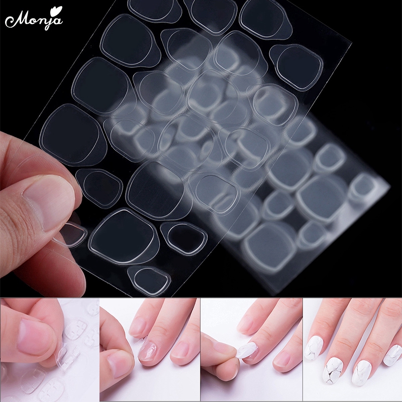 Set 5/ 10 tờ miếng keo dán móng tay giả MONJA DIY trang trí móng tay nghệ thuật hai mặt dạng nhấn