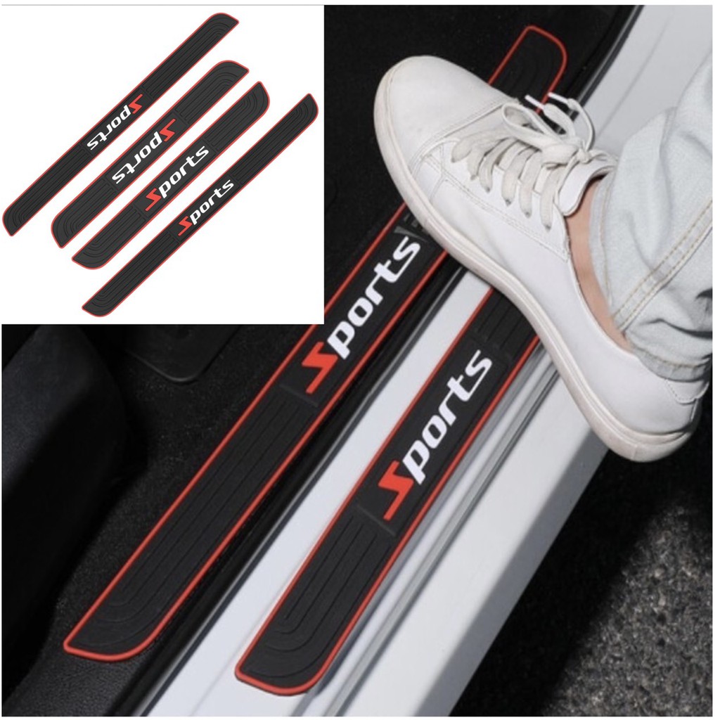 Nẹp cao su dán chống trầy xước bảo vệ bậc cửa xe ô tô xe hơi có logo theo hãng xe