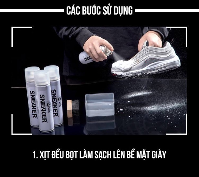 [SALE 10%] Bình xịt bọt tuyết vệ sinh giày dép Sneaker 300ml