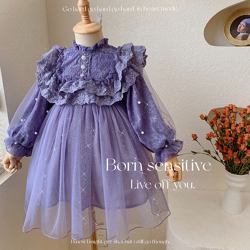 🌷ORDER🌷 Váy tím công chúa cúc ngọc cho bé gái
