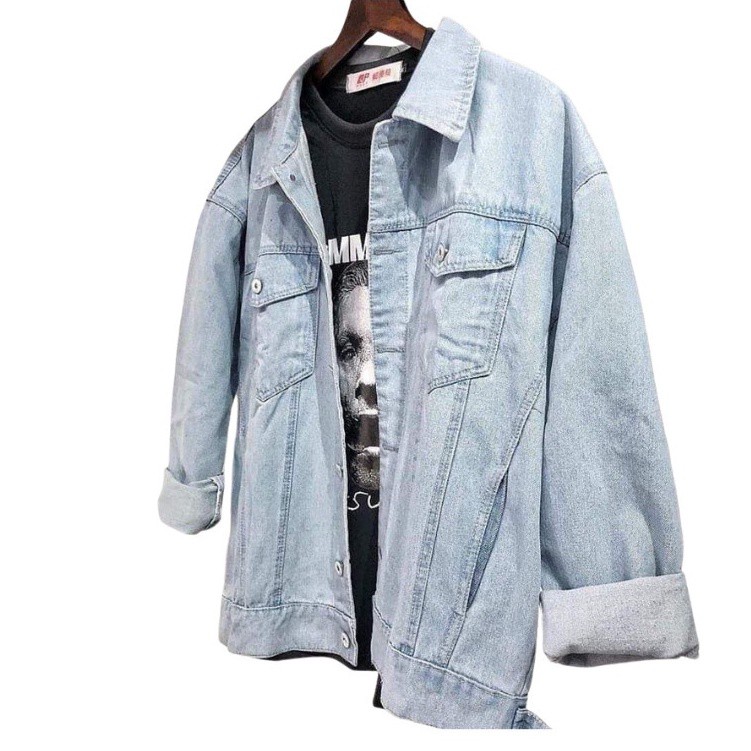 HCM Áo Khoác Jean Nam Kiểu Rách Vai unisex mã:  AKJNA01