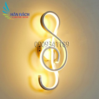 Đèn gắn tường hình nốt nhạc khóa Sol hiện đại phòng ngủ, phòng khách(có 3 màu ánh sáng)