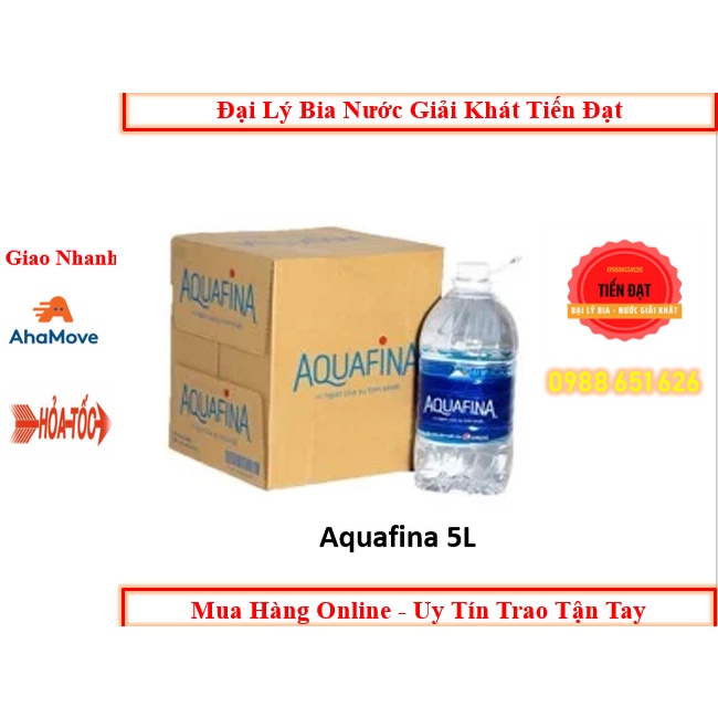 DATE LUÔN MỚI - Thùng 4 Chai Nước Suối Tinh Khiết Đóng Chai Aquafina Chai Nhựa 5L