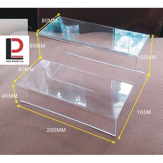 Kệ mica bậc thang trưng bày mô hình, sản phẩm, quà tặng