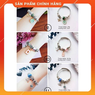 ( Mẫu Đẹp )   Vòng tay đá PHONG THỦY dây thép không gỉ đính cườm và đá pha lê nhân tạo AH117 ( Flash Sale )