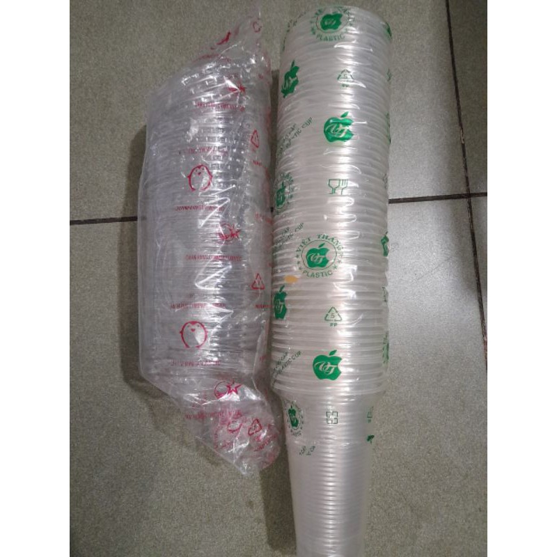 50 Ly Nhựa trong suốt dùng đựng trà sữa, nước mía,...