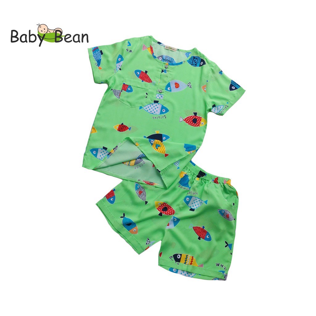 [MÃ THỜI TRANG HÈ SIÊU RẺ] Đồ Bộ Tol Lanh Tay Ngắn in hình Hoạt Hình bé trai BabyBean (29kg-31kg)