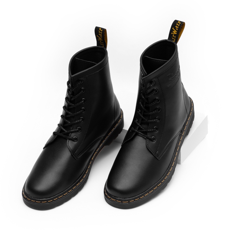 Giầy bốt da Dr-Martens Đen và Nâu cổ cao nam đẹp cao cấp,giầy đốc thời trang hot trên hiện nay,chữ dập vân nổi,đế kếp si