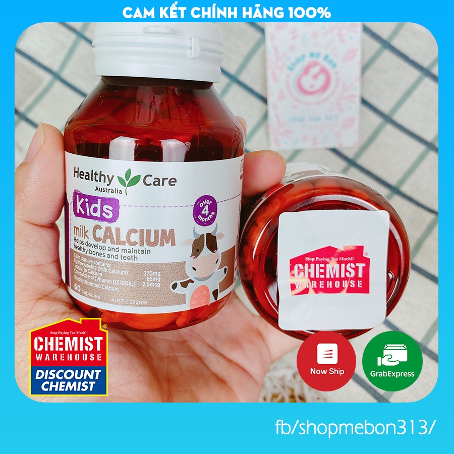 [Có Tem Chemist] Canxi Sữa - Milk Calcium Healthy Care 60viên - Xuất xứ Úc Chính Hãng