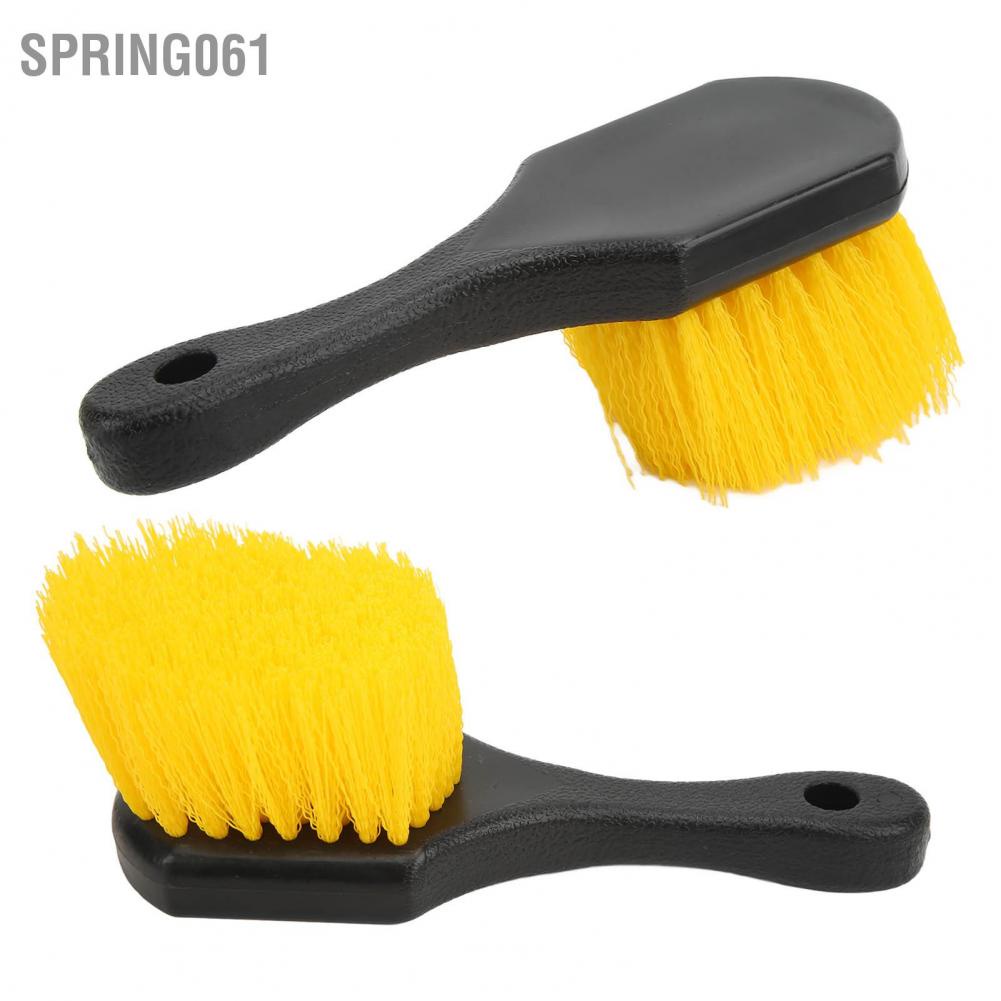 Spring061 Car Wheel Tire Cleaning Brush Ergonomic Interior Exterior Universal for Truck Trailer Motorhome RVs