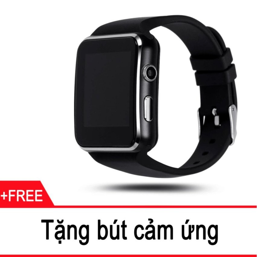 Đồng hồ thông minh Smartwatch X6 màu đen màn hình cong cao cấp + tặng kèm bút cảm ứng