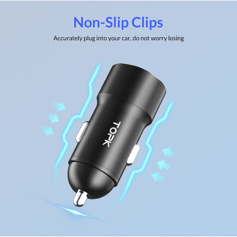 Tẩu Sạc Xe Hơi TOPK G102Q USB 3.0, Sạc Nhanh QC3.0 Cho Iphone, Samsung, Xiaomi, Huawei - TopLink