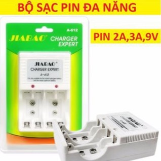 BỘ SẠC PIN ĐA NĂNG JAIBAO A-612, SẠC PIN AA/AAA/PIN VUÔNG 9V