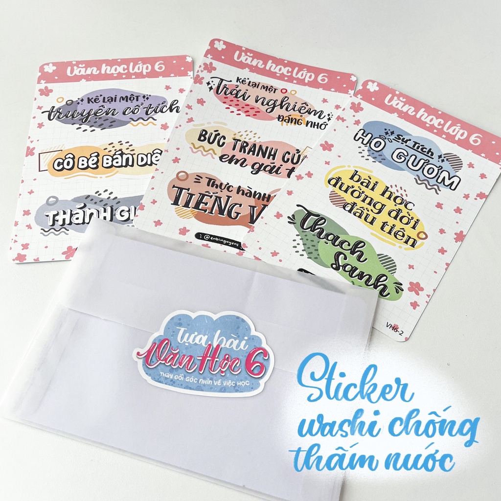 Sticker Tựa Bài Văn Học  / Tiêu đề Văn 6 by Enbinguye- Sticker Ham Học - Hidari