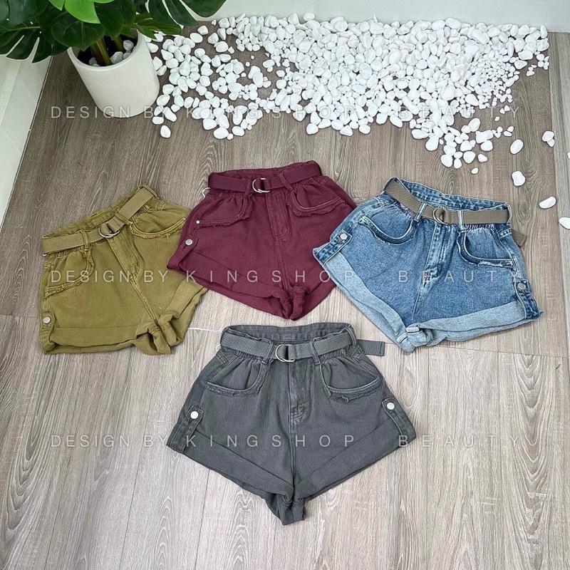Quần Short Jean Kèm đai