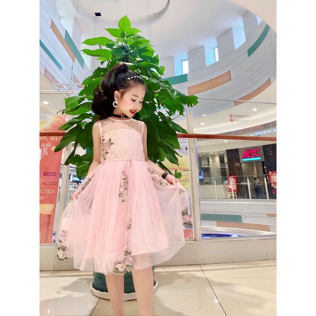 Đầm ren công chúa ren thêu