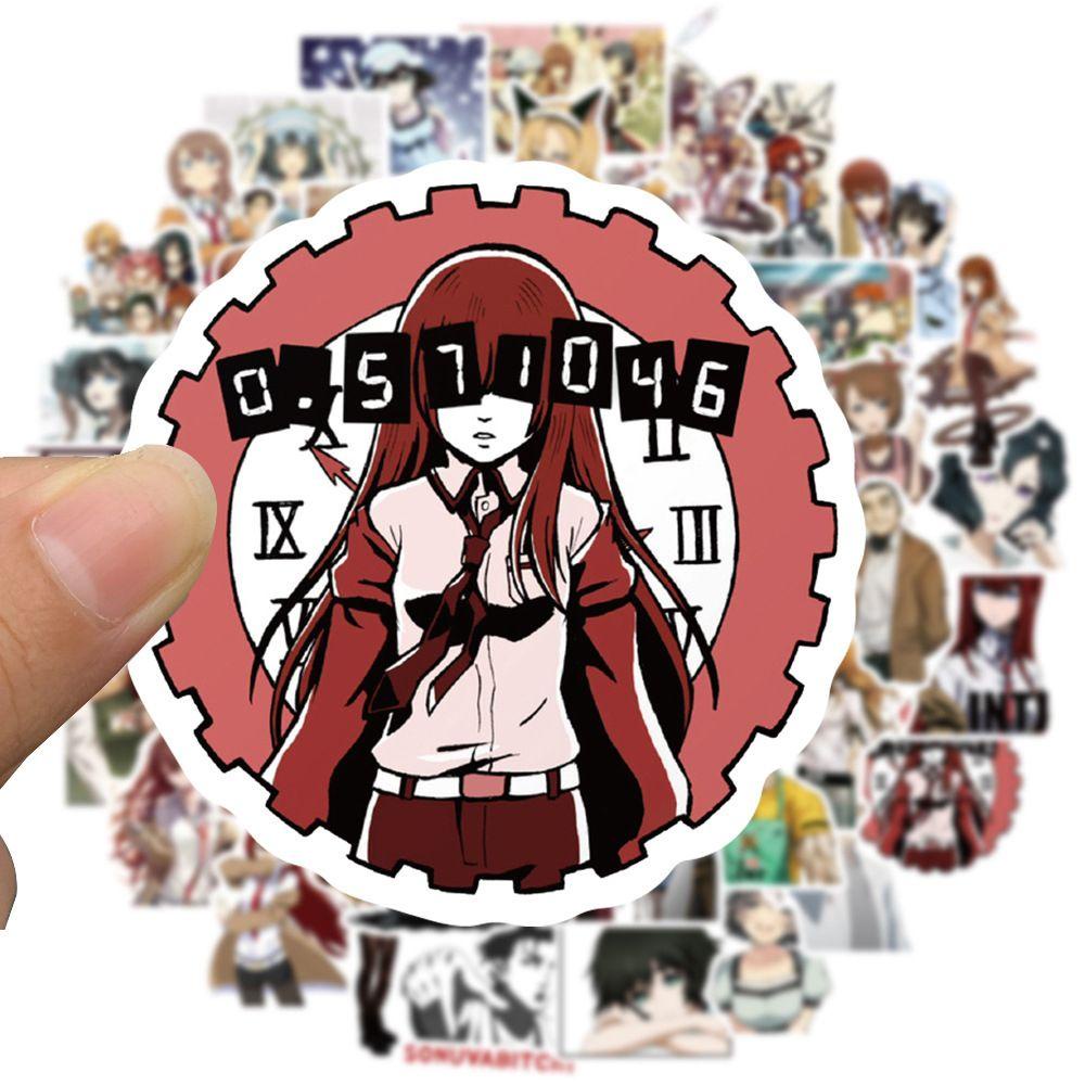 CORDELL Steins Gate Stickers Gift Cute Waterproof Decor Stickers Stationery Sticker Luggage Sticker Cartoon Mobile Phone Decor Graffiti Stickers