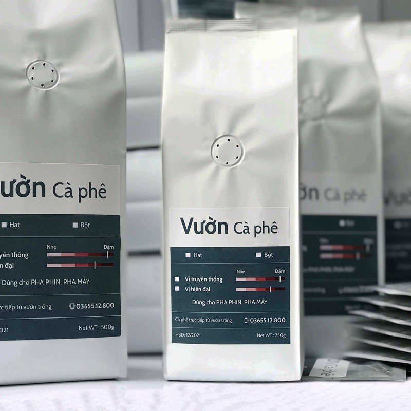 500G Cà phê VỊ HIỆN ĐẠI, Arabica phối hợp Robusta rang xay nguyên chất, pha phin pha máy Vườn Cà phê