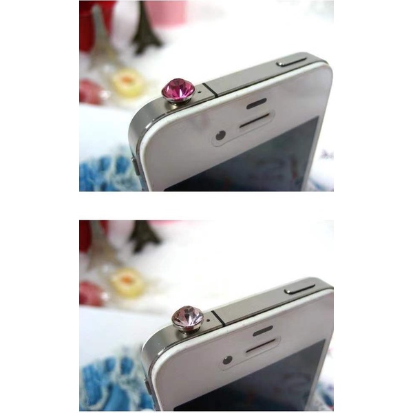 Nút Cắm Lỗ Cắm Chống Bụi 3.5mm Đính Kim Cương Cho Điện Thoại Di Động