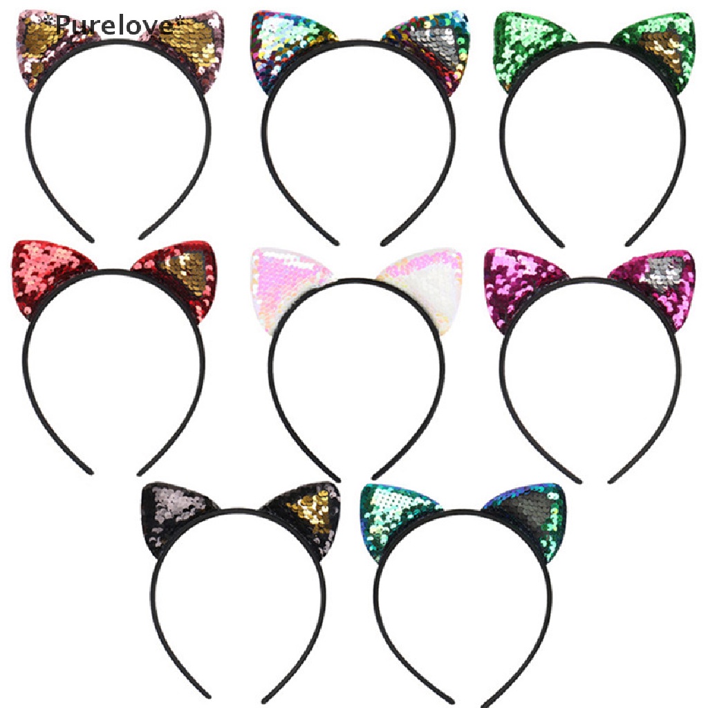 Băng Đô Tai Mèo Đính Kim Sa Lấp Lánh Thời Trang Cho Nữ