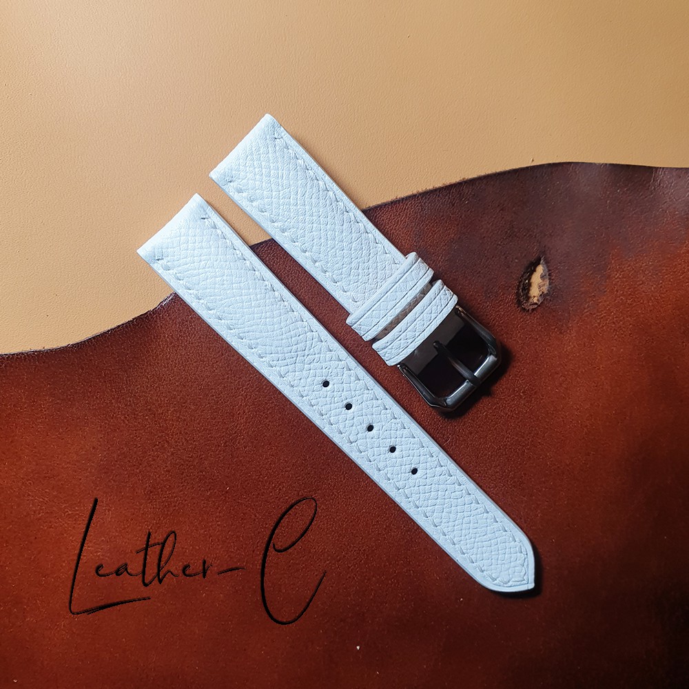 Dây đồng hồ da epsom màu trắng DBET01TẶNGKÈMKHÓA+DỤNGCỤTHAYDÂY+BH12tháng