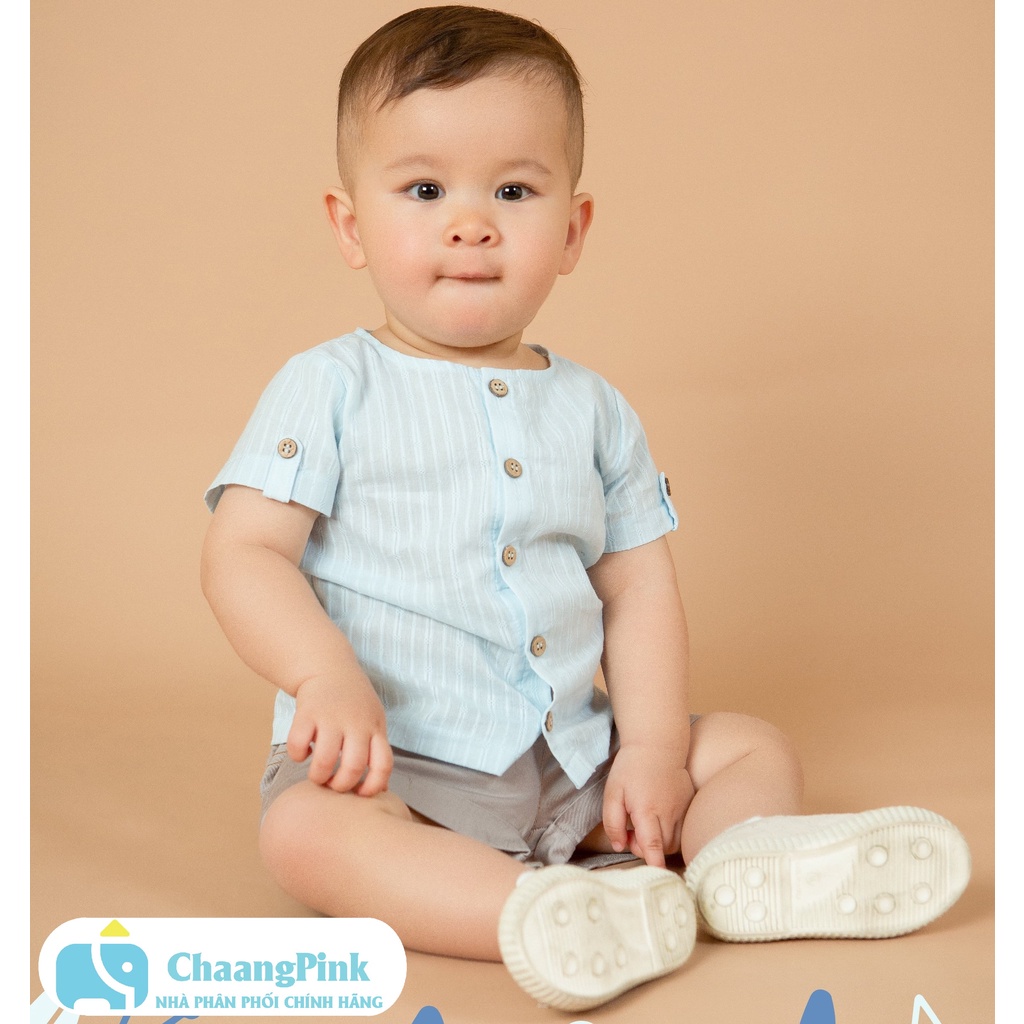 Chaang Áo cộc cúc giữa summer xanh