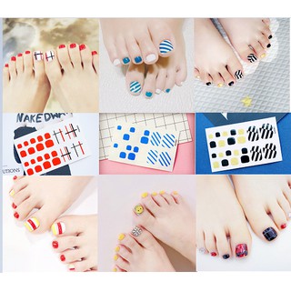 Nail sticker dán móng chân  3D, chống nước thời trang chất lượng cao , dán lên chân y như hình (39)