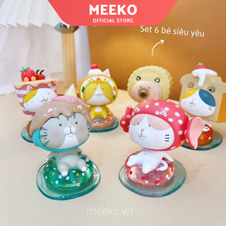 Decor mèo để bàn siêu dễ thương/ Tượng mèo mùa hè Summer Cat trang trí mọi không gian MEEKO