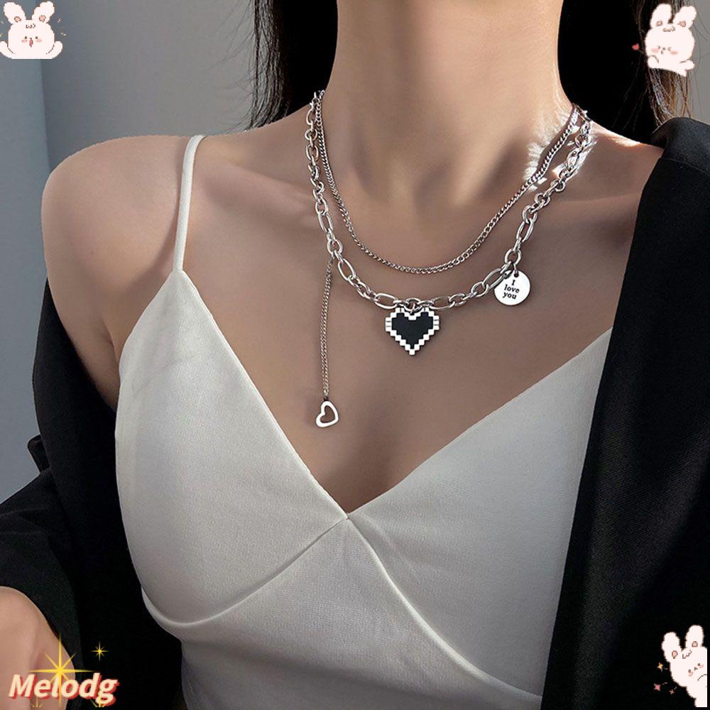 Vòng cổ Hai Lớp Phong Cách Hip Hop Thời Trang Cho Nữ