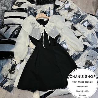 Bigsize đầm phối tay voan
