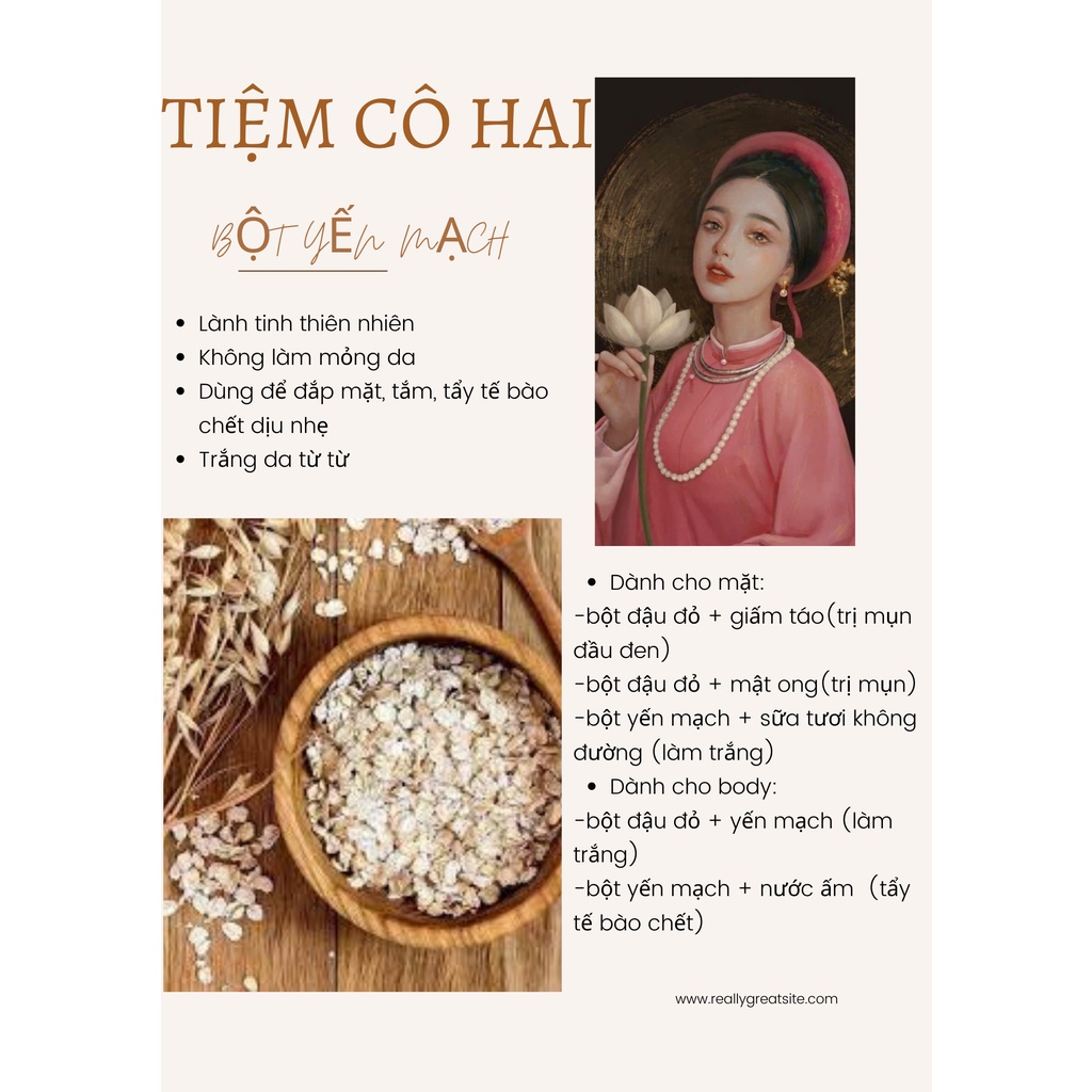 BỘT YẾN MẠCH- NHÀ LÀM-100% TỰ NHIÊN