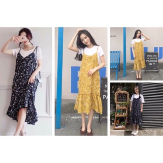 Set yếm hoa nhí ullzzang - còn vàng