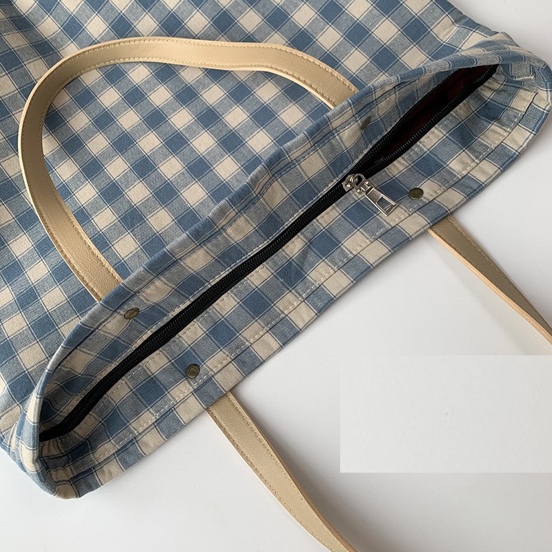 Túi tote vải xách tay đeo vai NỮ quai da thời trang Nhật Bản có khóa kéo bag HerbagHB64