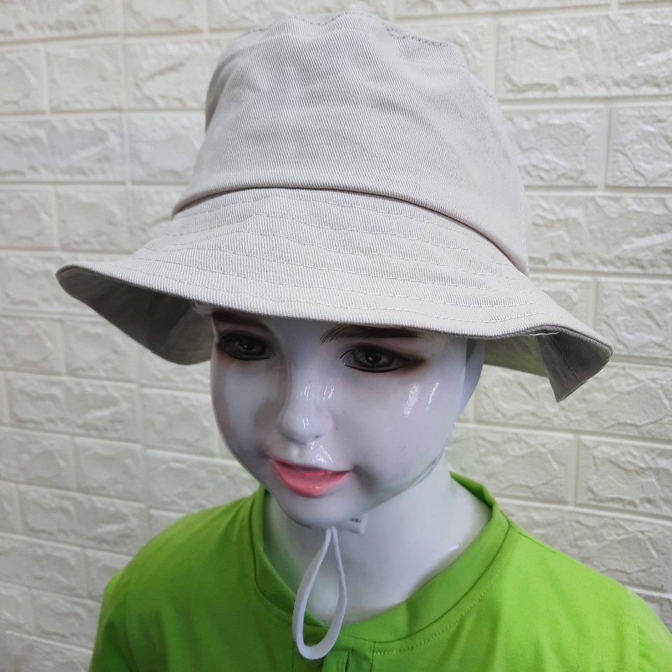 Sỉ Lẻ Mũ Nón Tai Bèo Đồng Phục Trẻ Em Màu Kem Cho Bé Có Dây Đeo