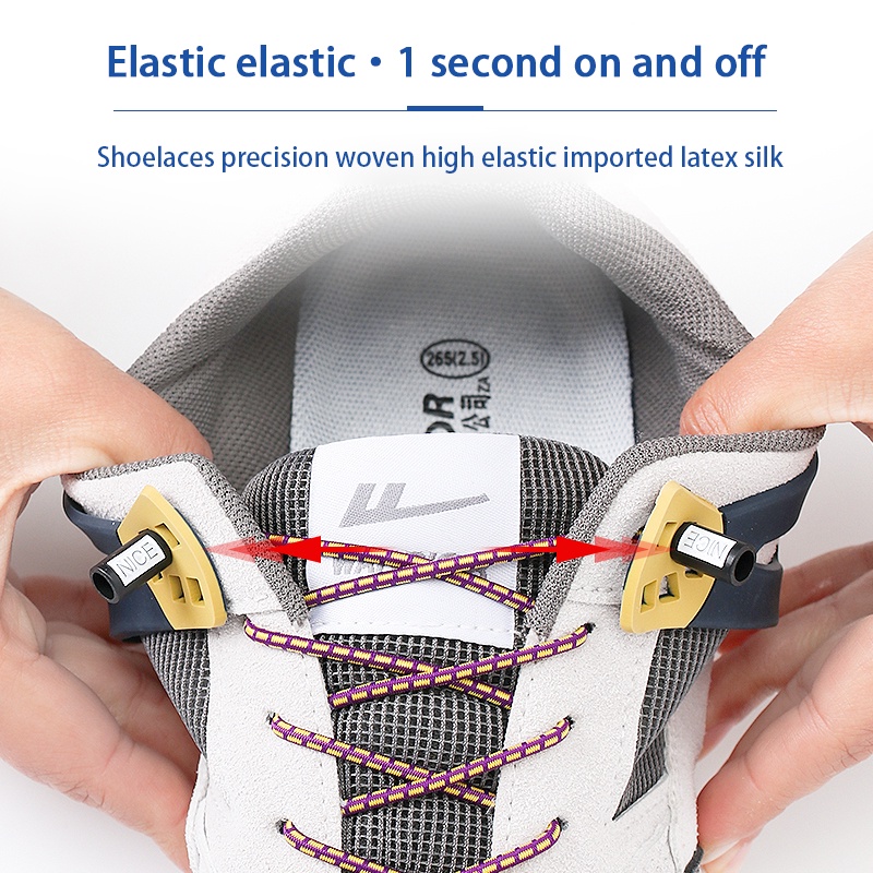 1 Cặp Dây Buộc Giày Thể Thao Không Cần Buộc Co Giãn 25 Màu