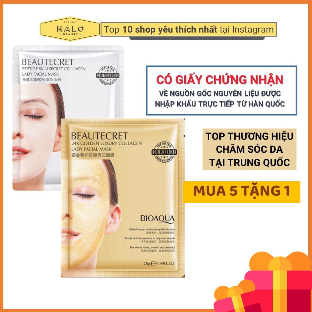 Mặt nạ thủy tinh thạch dưỡng trắng, mềm da, cấp ẩm cho da mặt Bioaqua