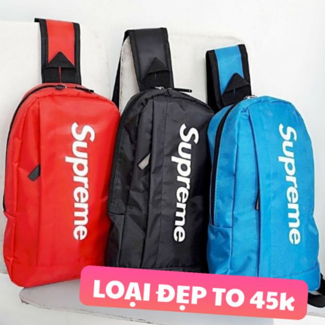 TÚI ĐEO CHÉO SUPREME CAO CẤP SIZE LỚN VỪA A4 ĐÂY CHỮ 3 MÀU ĐỎ, ĐEN, XANH GIÁ CỰC SHOCK