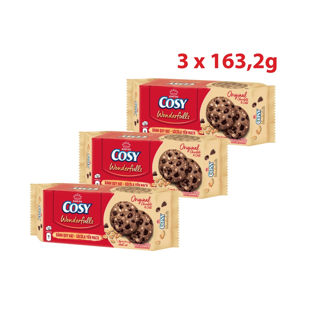 Combo 3 Gói Bánh Quy COSY Wonderfulls Yến Mạch Vị Truyền Thống 3x163.2g