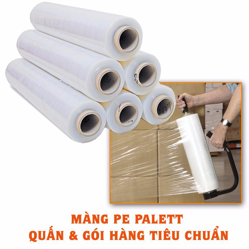 Màng PE giá rẻ ⚡️Màng quấn pallet ⚡️Màng Chít khổ 50cm Bọc hàng hóa chống bụi Nặng 2,4kg công nghiệp - BAO BÌ KHẢ ANH