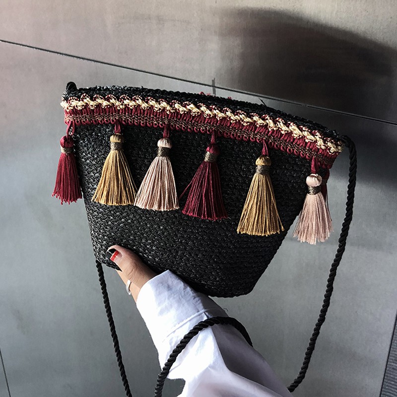 Túi cói thổ cẩm vintage