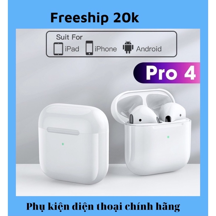 Tai nghe bluetooth Pro 4 airpod 5.0 TWS - Tai nghe nhét tai bluetooth thể thao không dây