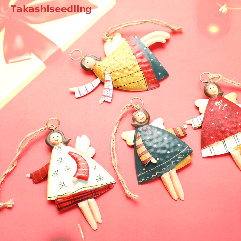 Phụ Kiện Treo Trang Trí Cây Thông Giáng Sinh Năm Mới Hình Thiên Thần Bằng Kim Loại