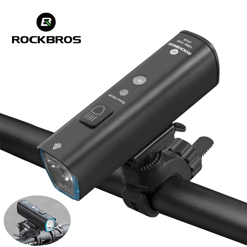 Rockbros Đèn Pha LED 4400mAh Bằng Nhôm Siêu Nhẹ Chống Thấm Nước Kèm Sạc USB Tiện Dụng Cho Xe Đạp MTB