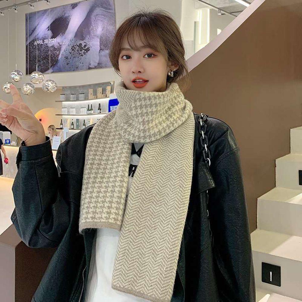 Khăn Choàng Cổ Họa Tiết Kẻ Sọc Thời Trang Mùa Đông WMES15H Cho Nữ