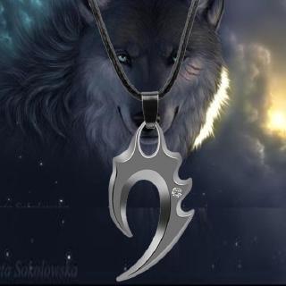 Dây chuyền mạ bạc phối mặt nanh sói cho nam