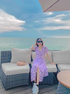 Maxi tím hoa cúc đắp chéo 💛