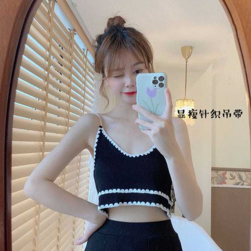 Áo Gile Korean Slim Knitted Sleeveless Short Waistcoat