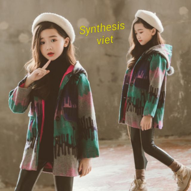 Áo khoác dạ bé gái