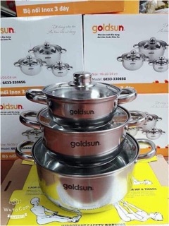 Bộ nồi 3 đáy goldsun